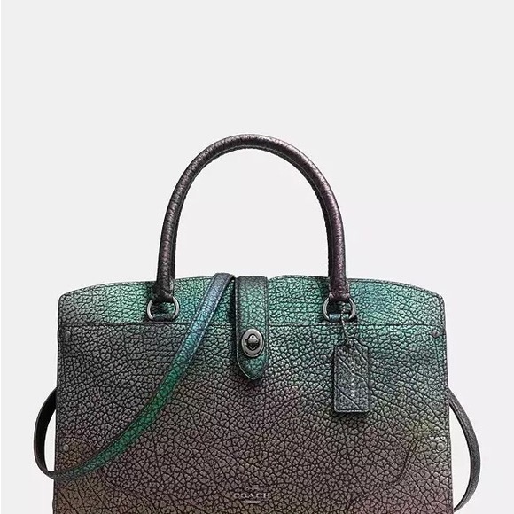 Coach Iridescent Green and Purple Mercer 30 Women's Bag - Picture 1 of 7